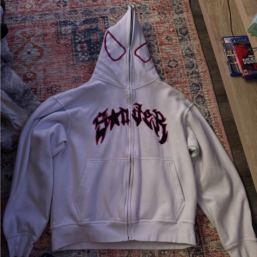 White Graphic Hoodie